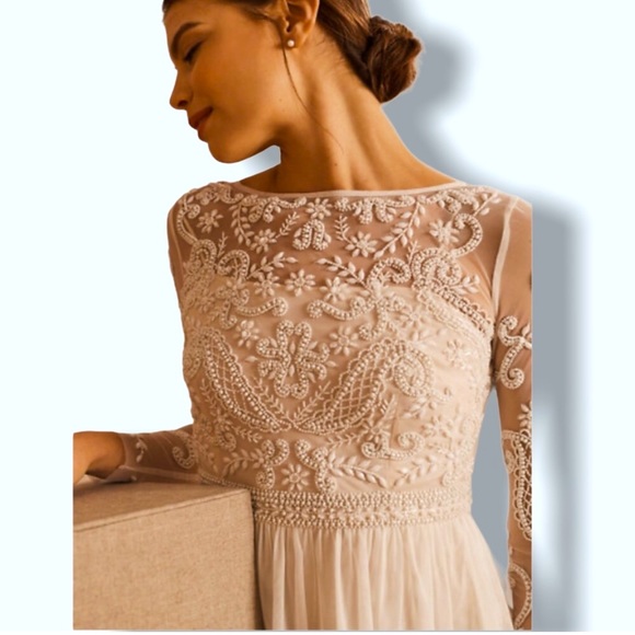 BHLDN Sinclair 6 Champagne Beaded Bodice Wedding Gown - Picture 16 of 16